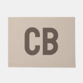 Trend Kleur Zachte Taupe Monogram Deurmat (Voorkant)