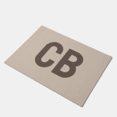 Trend Kleur Zachte Taupe Monogram Deurmat (Schuin)