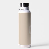 Trend Kleur Zachte Taupe Monogram Waterfles (Rechts)