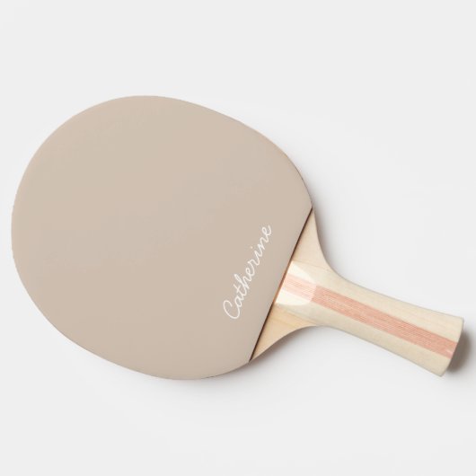 Trend Kleur Zachte Taupe Ping Pong Paddle Tafeltennisbatje (Zijkant)