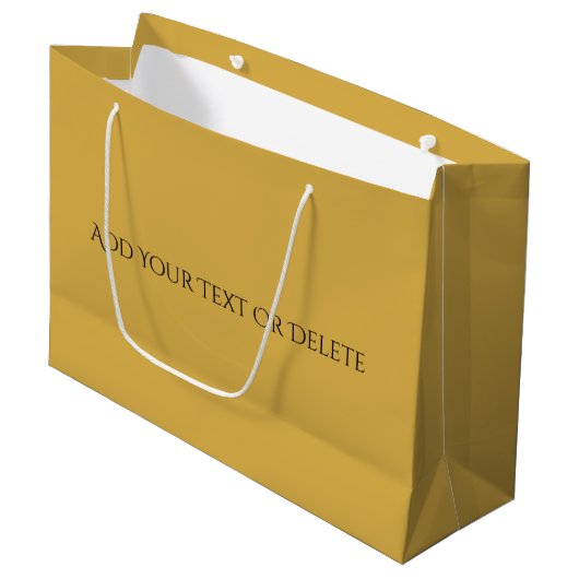 Trend kleuren - Gouden Geel Grote Gift Bag Groot Cadeauzakje (Voorkant Gekanteld)