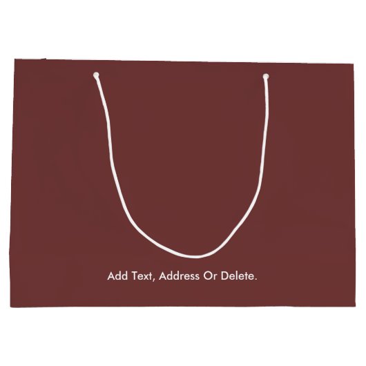 Trend kleuren - Mahogany Bruin Grote Gift Bag Groot Cadeauzakje (Achterkant)