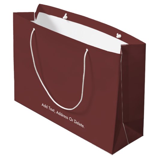 Trend kleuren - Mahogany Bruin Grote Gift Bag Groot Cadeauzakje (Achterkant Gekanteld)