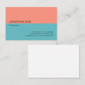 Trend kleuren Modern Minimalist Professional Visitekaartje (Voorkant / Achterkant)