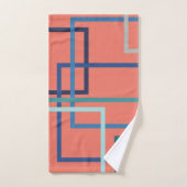 Trend kleuren Pantone 2019 blauw en groene vierkan Bad Handdoek (Handdoek)