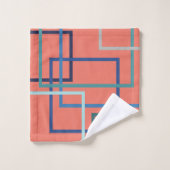 Trend kleuren Pantone 2019 blauw en groene vierkan Bad Handdoek (Wasdoekje)