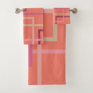 Trend kleuren Pantone 2019 roze en paarse vierkant Bad Handdoek