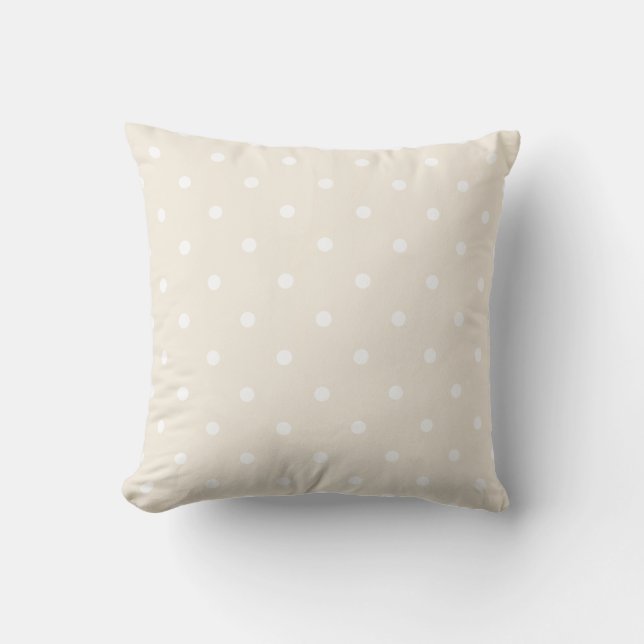 Trend Kleuren Sjabloon Beige Crème Wit Stippen Kussen (Voorkant)