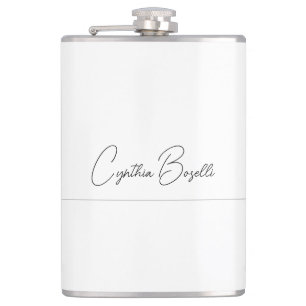 Trend minimalistisch modern eenvoudige kalligrafie heupfles