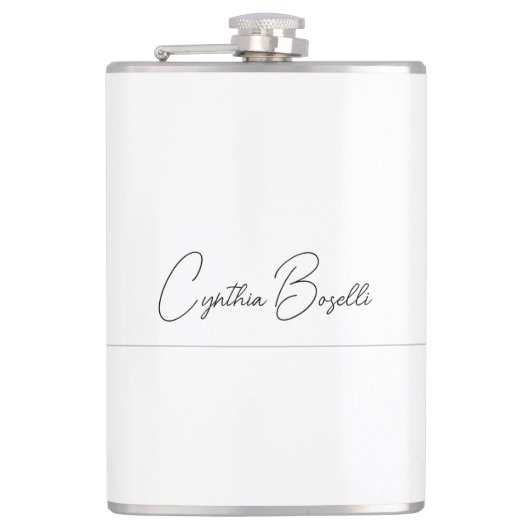 Trend minimalistisch modern eenvoudige kalligrafie heupfles (Voorkant)