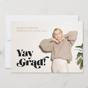 Trend Modern Minimalistisch Neutraal Foto Afstuder Aankondiging