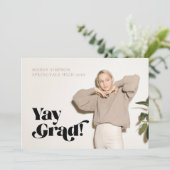 Trend Modern Minimalistisch Neutraal Foto Afstuder Aankondiging (Staand voorkant)