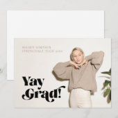 Trend Modern Minimalistisch Neutraal Foto Afstuder Aankondiging (Voorkant / Achterkant)