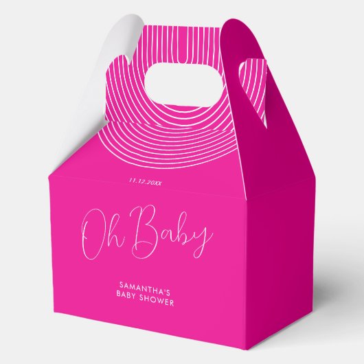 Trend Pink Baby Shower Script Bedankdoosjes (Voorkant)