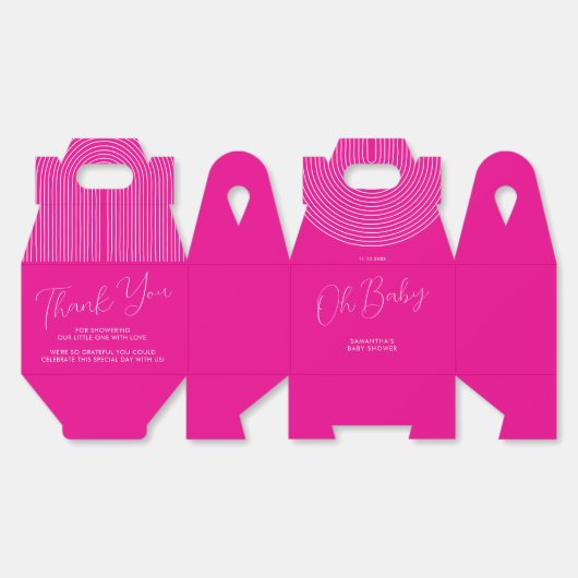 Trend Pink Baby Shower Script Bedankdoosjes (Ongevouwen)