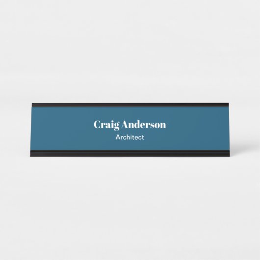 Trend Professional Plain Modern Elegant Ocean Blue Bureau Naambordje (Voorkant)