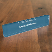 Trend Professional Plain Modern Elegant Ocean Blue Naambordje (Zijkant)