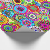 Trend Psychadelic Flower Power Print Accessoire Cadeaupapier (Hoek)