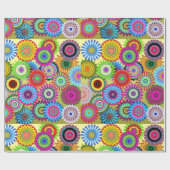 Trend Psychadelic Flower Power Print Accessoire Cadeaupapier (Vlak)