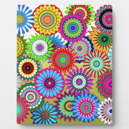 Trend Psychadelic Flower Power Print Accessoire Fotoplaat (Voorkant)