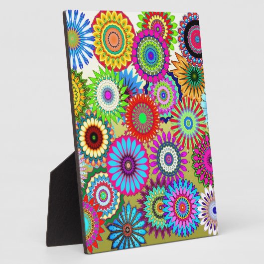 Trend Psychadelic Flower Power Print Accessoire Fotoplaat (Zijkant)