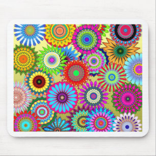 Trend Psychadelic Flower Power Print Accessoire Muismat