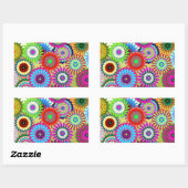 Trend Psychadelic Flower Power Print Accessoire Rechthoekige Sticker (Vel)