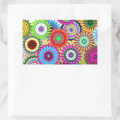 Trend Psychadelic Flower Power Print Accessoire Rechthoekige Sticker (Tas)
