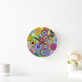 Trend Psychadelic Flower Power Print Accessoire Ronde Klok (Huis)