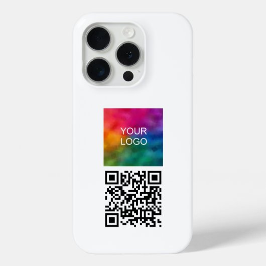 Trend QR Code Upload Logo Sjabloon Elegant Wit Case-Mate iPhone Case (Achterkant)