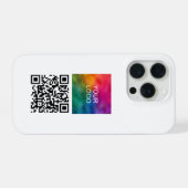 Trend QR-code upload logo sjabloon elegant wit iPhone Hoesje (Achterkant horizontaal)