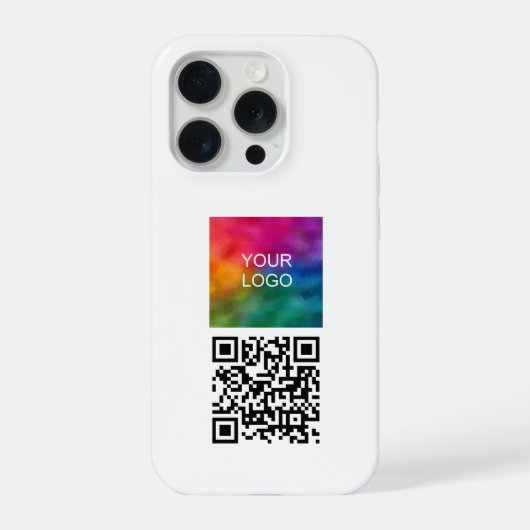 Trend QR-code upload logo sjabloon elegant wit iPhone Hoesje (Achterkant)
