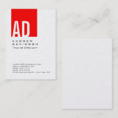 Trend Rode Streep Monogram Wit Visitekaartje (Voorkant / Achterkant)