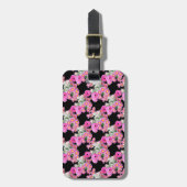 Trend Roze accessoire met een roze floreel patroon Bagagelabel (Voorkant verticaal)