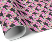 Trend Roze accessoire met een roze floreel patroon Cadeaupapier (Rol Hoek)