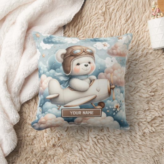 Trend schattige teddybeer piloot jongen baby showe kussen (Deken)
