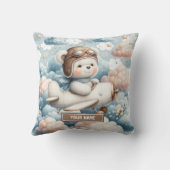 Trend schattige teddybeer piloot jongen baby showe kussen (Achterkant)