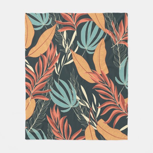 Trend seamless tropical pattern with bright yellow fleece deken (Voorkant)
