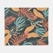 Trend seamless tropical pattern with bright yellow fleece deken (Voorkant (Horizontaal))