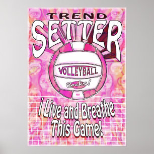 Trend Setter Pink Volleyball Poster