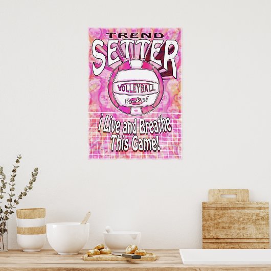 Trend Setter Pink Volleyball Poster (Keuken)