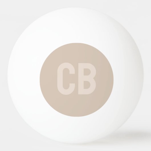 Trend Soft Taupe Monogram Ping Pong Ball (Voorkant)