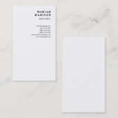 Trend Sophisticated White Minimalist Chic Visitekaartje (Voorkant / Achterkant)