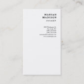 Trend Sophisticated White Minimalist Chic Visitekaartje (Voorkant)
