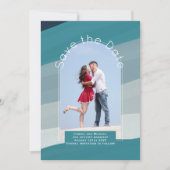 Trend sparen de Datum | Foto Blauwgroen Navy Blue Kaart (Voorkant)