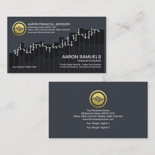 Trend Stock Graph Financial Advisor Visitekaartje (Voorkant / Achterkant)