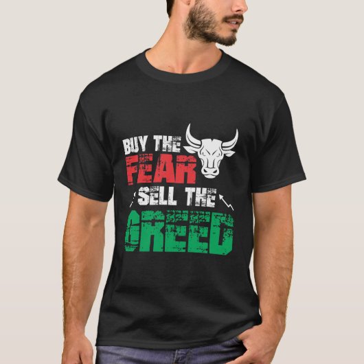 Trend Stock Market Trading Angst Greed Investor T-shirt (Voorkant)