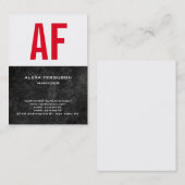 Trend uniek zwart wit monogram visitekaartje (Voorkant / Achterkant)