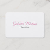 Trend White Creative Plain Uniek Stijlvol Vrouweli Visitekaartje (Voorkant)
