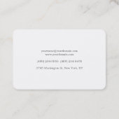 Trend White Creative Plain Uniek Stijlvol Vrouweli Visitekaartje (Achterkant)